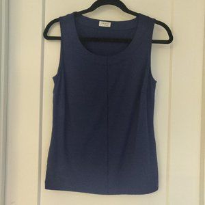 Akris Punto navy blue scoop neck sleeveless top - jersey knit